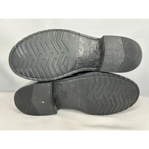 Frye Veronica Bootie Women's Size 7.5 B Black Motorcycle Boot Strap Buckle - Picture 11 of 11